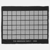 60 Square Photo Collage met eenvoudige tekst Fleece Deken (Voorkant (Horizontaal))