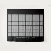 60 Square Photo Collage met tekst - zwart Wandkleed (Voorkant (horizontaal))