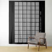 60 Square Photo Collage met tekst - zwart Wandkleed (In situ)