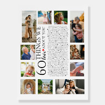 60 things we love about you birthday photo collage