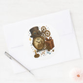 60 & Tijdloos – Steampunk Celebration Ronde Sticker (Envelop)