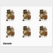 60 & Tijdloos – Steampunk Celebration Ronde Sticker (Vel)