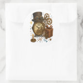 60 & Tijdloos – Steampunk Celebration Ronde Sticker (Tas)