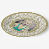 60 Uw foto Willekeurige nummerpatroon Goud/Wit Papieren Bordje (Gekanteld)