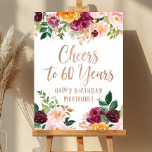 60 Verjaardag Bord Cheers op 60 Jaar Aangepaste Ve