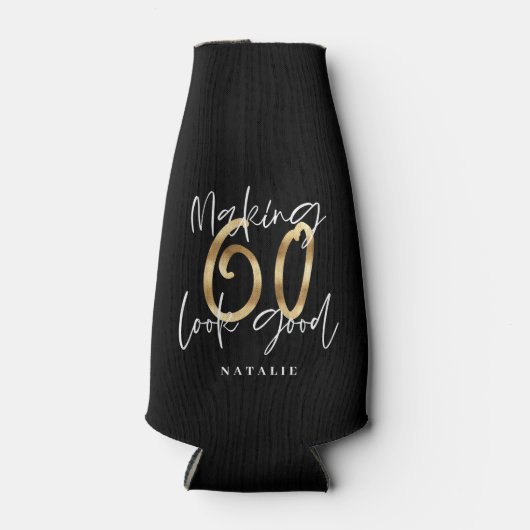 60 voor een goed goud feestdag flesjeskoeler (Voorkant)