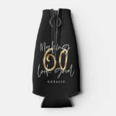 60 voor een goed goud feestdag flesjeskoeler (Achterkant)