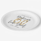 60 voor een goed goud feestdag papieren bordje (Gekanteld)