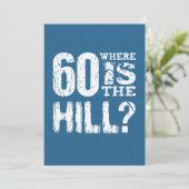 60 Waar is de heuvel van 60th Birthday BLUE01 Kaart (Staand voorkant)
