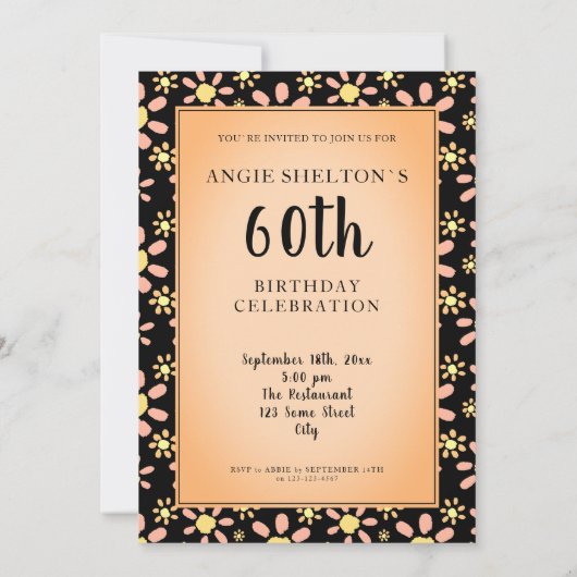 60 wat de bloem van de bloem van Daisy 60e verjaar Kaart (Achterkant)