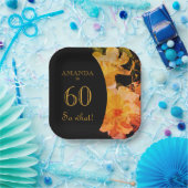 60 wat Gele Rose Funny 60th Birthday Party Papieren Bordje (Feest)