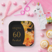 60 wat Gele Rose Funny 60th Birthday Party Papieren Bordje (Feest)