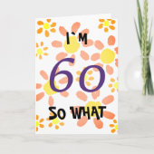60 Wat grappige Waterverf Floral 60th Birthday Kaart (Voorkant)
