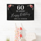 60 wat Red Rose Floral 60th Birthday Party Spandoek (Insitu)