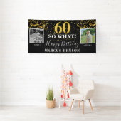 60 Wat vóór na foto 60e verjaardag Spandoek (Insitu)