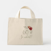 60 wat Waterverf Roos Floral 60th Birthday Mini Tote Bag (Achterkant)
