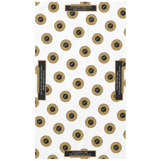 60 "X104" Trade Show tafelkleed Logo Gold White (Voorkant)