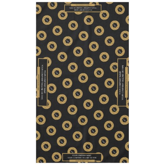 60 "x104" Trade Show Tafelkleed Logo Gold Zwart (Voorkant)