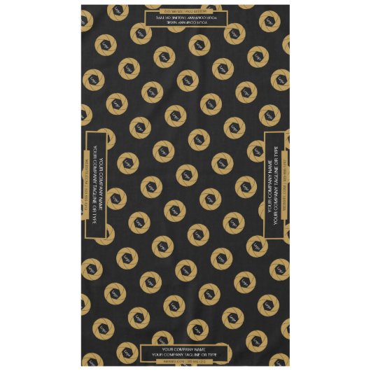 60 "x104" Trade Show Tafelkleed Logo Gold Zwart (Voorkant)