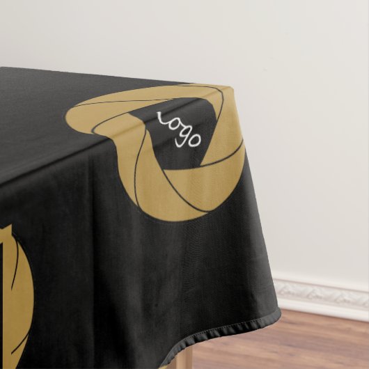 60 "x104" Trade Show Tafelkleed Logo Gold Zwart (Voorbeeld)
