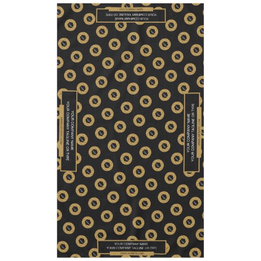 60 "x104" Trade Show Tafelkleed Logo Gold Zwart (Voorkant)