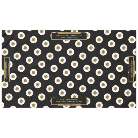 60 "X104" Trade Show Tafelkleed Logo Goud en Zwart (Voorkant (Horizontaal))