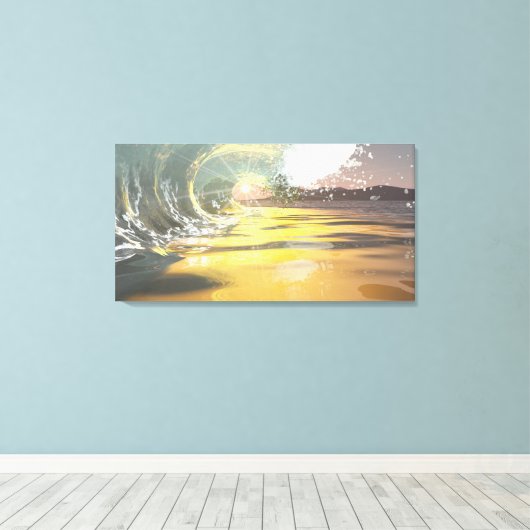 60 "x40" Canvas kunst w' "Breaker bij dageraad" af (Insitu (Houten vloer))