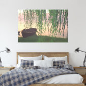 60"x40" Canvas Kunst w' "Onder de Wilgen" afbeeldi (Insitu (Slaapkamer))