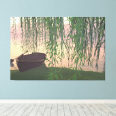 60"x40" Canvas Kunst w' "Onder de Wilgen" afbeeldi (Insitu (Houten vloer))