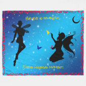 60"x80" Elf Fee & Vlinder - Geloof in jezelf Fleece Deken (Voorkant (Horizontaal))
