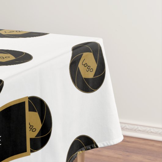 60 "X84" Trade Show tafelkleed Logo Gold White (Voorbeeld)