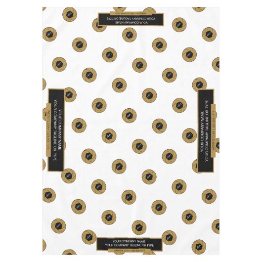 60 "X84" Trade Show tafelkleed Logo Gold White (Voorkant)