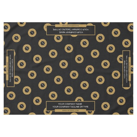 60 "x84" Trade Show Tafelkleed Logo Gold Zwart (Voorkant (Horizontaal))