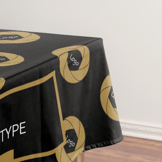60 "x84" Trade Show Tafelkleed Logo Gold Zwart (Voorbeeld)