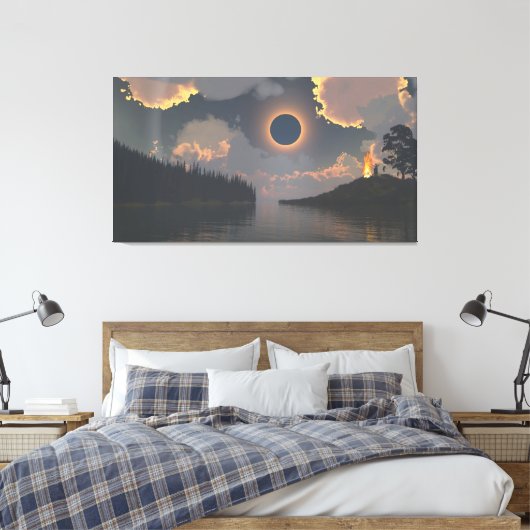 60" x 40" Canvas Art with "Eclipse" image (Insitu (Slaapkamer))