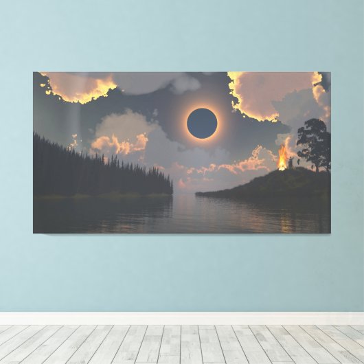 60" x 40" Canvas Art with "Eclipse" image (Insitu (Houten vloer))