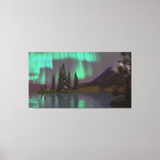 60" x 40" Canvas Kunst met "Aurora Halo" afbeeldin (Voorkant)