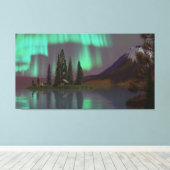 60" x 40" Canvas Kunst met "Aurora Halo" afbeeldin (Insitu (Houten vloer))