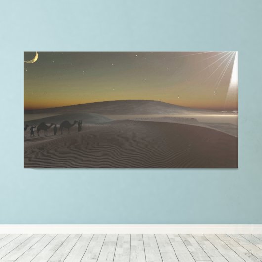 60' x 40" Canvas Kunst met "Yonder Star" afbeeldin (Insitu (Houten vloer))