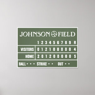60 x 40-inch Baseball Scoreboard Wrapped Canvas