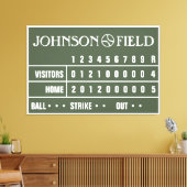 60 x 40-inch Baseball Scoreboard Wrapped Canvas (Insitu (Woonkamer))
