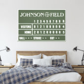 60 x 40-inch Baseball Scoreboard Wrapped Canvas Afdruk (Insitu (Slaapkamer))
