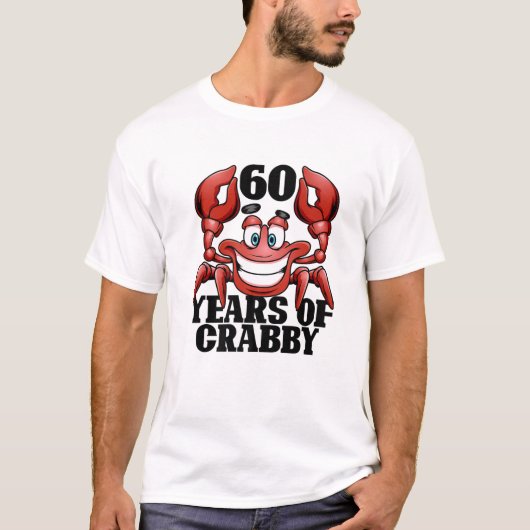 60 Years Of Crabby Funny Crab Beach 60Th Birthday T-shirt (Voorkant)
