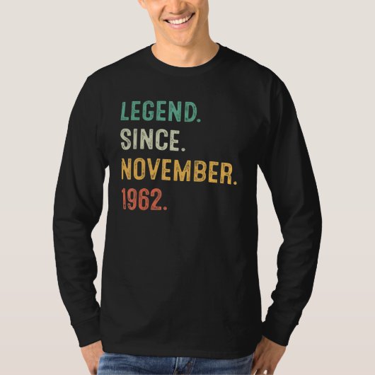 60 Years Old  60th Bday Men Legend Since November  T-shirt (Voorkant)