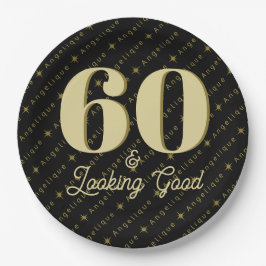 60 & Ziet er goed uit Verjaardag Papieren Bordje