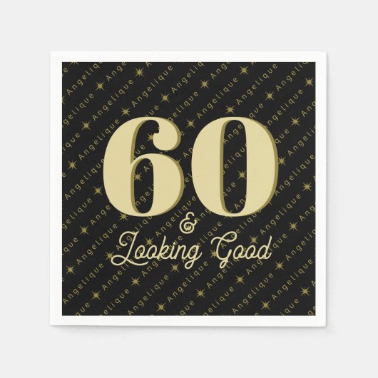 60 & Ziet er goed uit Verjaardag Servet (Voorkant)