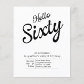 60 zwarte witte begroting 60 ^ e uitnodiging voor flyer (Voorkant)