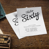 60 zwarte witte begroting 60 ^ e uitnodiging voor flyer