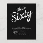 60 zwarte witte begroting 60 ^ e uitnodiging voor  flyer (Voorkant)