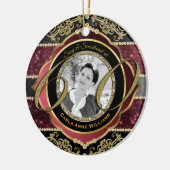 60e 60-jarig gouden ruby Diamonds Foto Lijst Keramisch Ornament (Links)